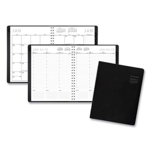 Picture of Contemporary Weekly/Monthly Planner, Vertical-Column Format, 11 x 8.25, Black Cover, 12-Month (Jan to Dec): 2024