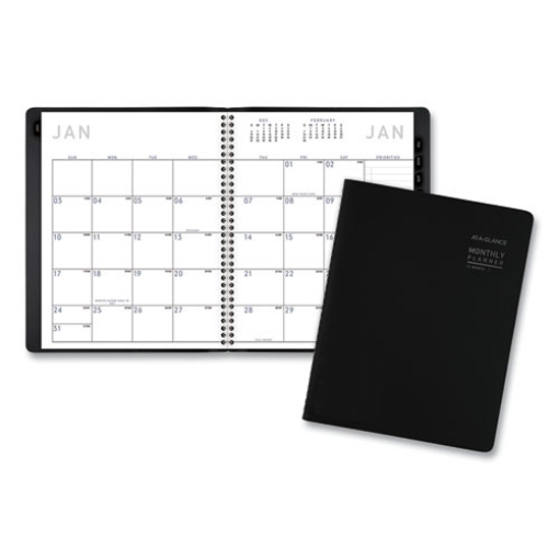 Picture of Contemporary Monthly Planner, 8.75 x 7, Black Cover, 12-Month (Jan to Dec): 2023