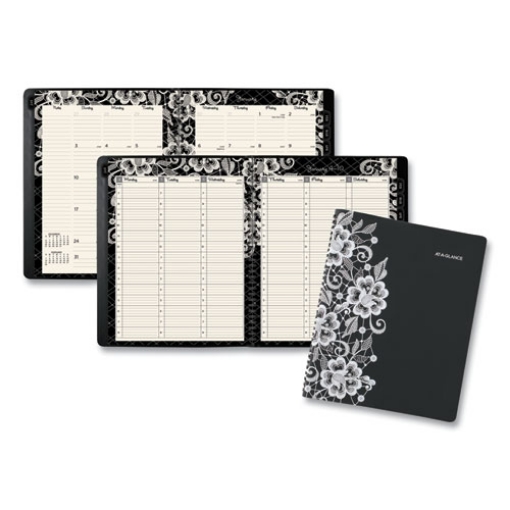 Picture of Lacey Weekly Block Format Professional Appointment Book, Lacey Artwork, 11 x 8.5, Black/White, 13-Month (Jan-Jan): 2024-2025