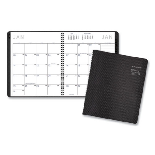 Picture of Contemporary Monthly Planner, Premium Paper, 11 x 9, Graphite Cover, 12-Month (Jan to Dec): 2024