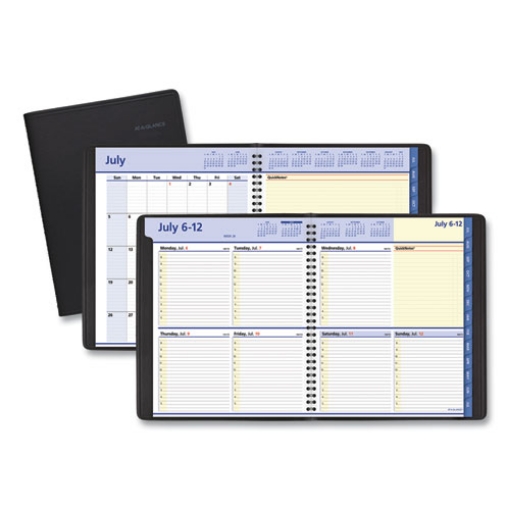 Picture of QuickNotes Weekly/Monthly Planner, 10 x 8, Black Cover, 13-Month (July to July): 2023 to 2024