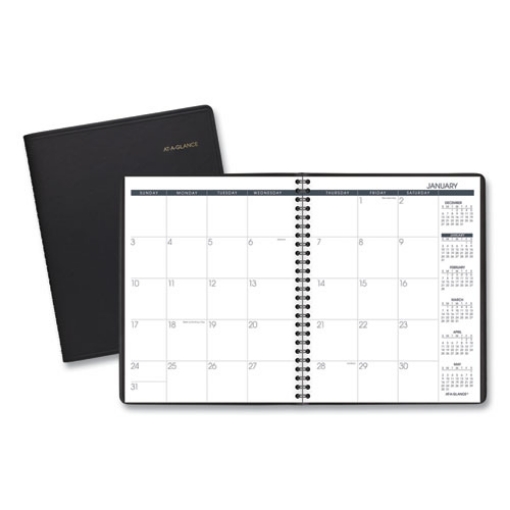 Picture of Monthly Planner, 8.75 x 7, Black Cover, 12-Month (Jan to Dec): 2024