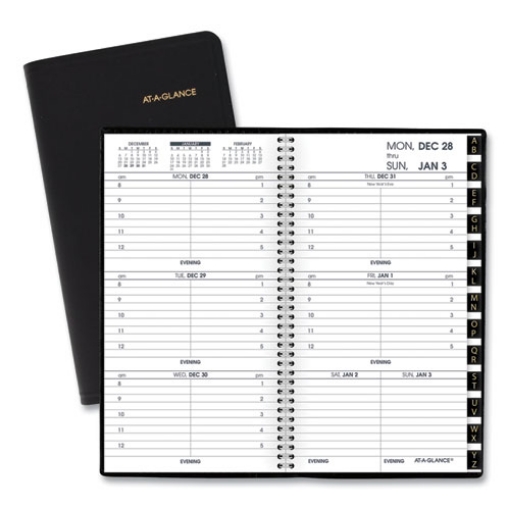 Picture of Compact Weekly Appointment Book, 6.25 x 3.25, Black Cover, 12-Month (Jan to Dec): 2024