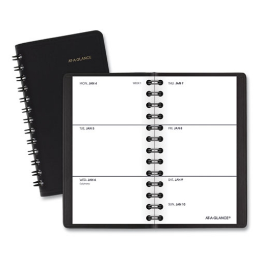 Picture of Weekly Planner, 4.5 x 2.5, Black Cover, 12-Month (Jan to Dec): 2024