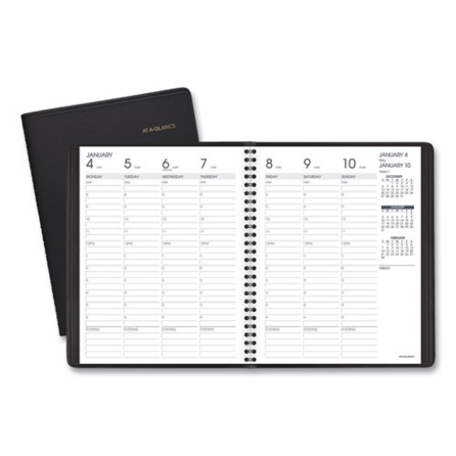 Picture of Weekly Vertical-Column Appointment Book Ruled for Hourly Appointments, 8.75 x 7, Black Cover, 13-Month (Jan-Jan): 2024-2025