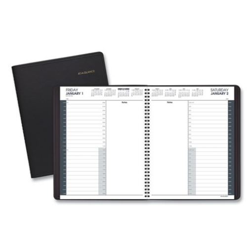 Picture of 24-Hour Daily Appointment Book, 11 x 8.5, Black Cover, 12-Month (Jan to Dec): 2024