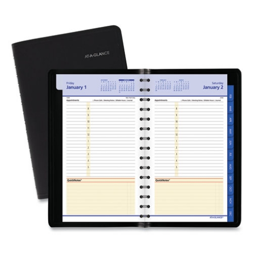 Picture of QuickNotes Daily/Monthly Appointment Book, 8.5 x 5.5, Black Cover, 12-Month (Jan to Dec): 2023