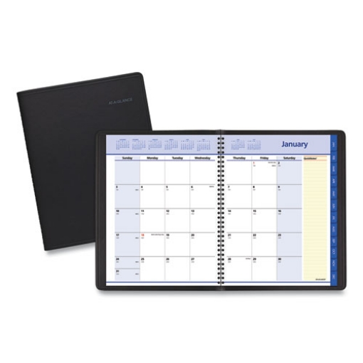 Picture of QuickNotes Monthly Planner, 11 x 8.25, Black Cover, 12-Month (Jan to Dec): 2024