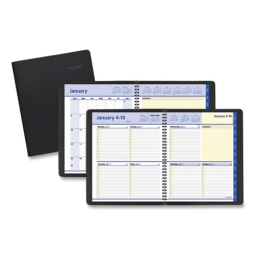 Picture of QuickNotes Weekly Block Format Appointment Book, 10 x 8, Black Cover, 12-Month (Jan to Dec): 2024