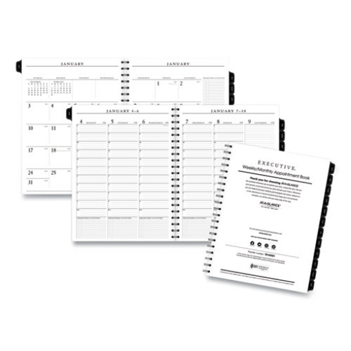 Picture of Executive Weekly/Monthly Planner Refill with 15-Minute Appointments, 11 x 8.25, White Sheets, 12-Month (Jan to Dec): 2024