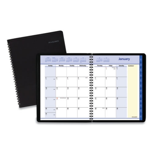 Picture of QuickNotes Monthly Planner, 8.75 x 7, Black Cover, 12-Month (Jan to Dec): 2024