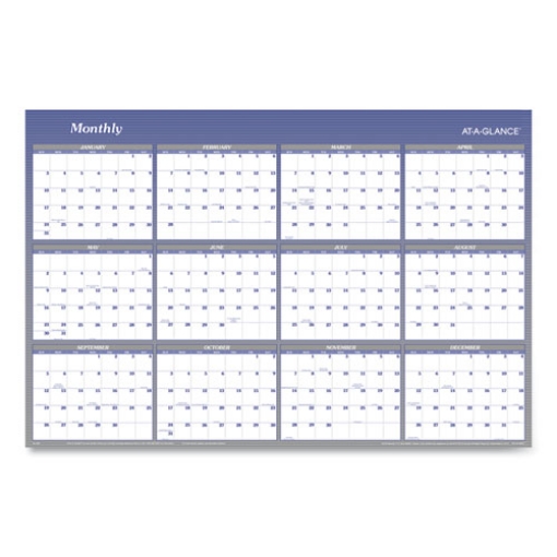 Picture of Vertical/Horizontal Erasable Quarterly/Monthly Wall Planner, 32 x 48, 12-Month (Jan to Dec): 2024