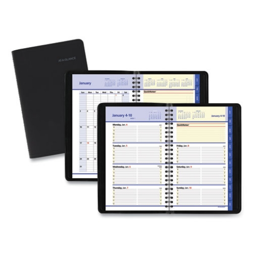 Picture of QuickNotes Weekly Block Format Appointment Book, 8.5 x 5.5, Black Cover, 12-Month (Jan to Dec): 2024