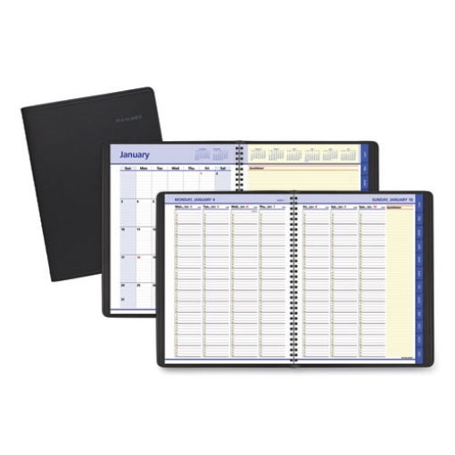 Picture of QuickNotes Weekly Vertical-Column Format Appointment Book, 11 x 8.25, Black Cover, 12-Month (Jan to Dec): 2024