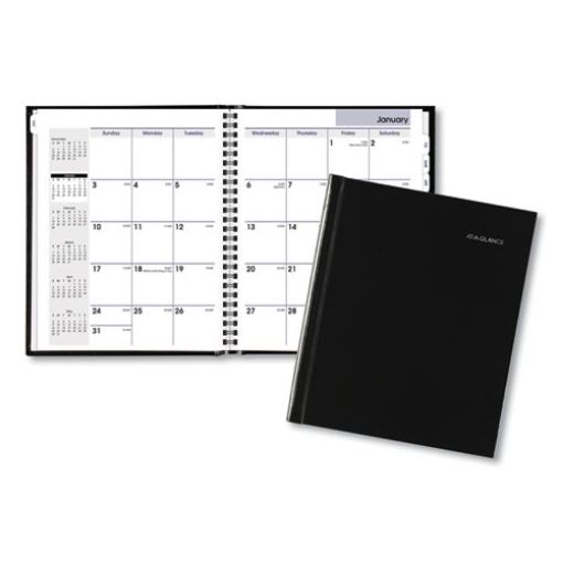 Picture of DayMinder Hard-Cover Monthly Planner with Memo Section, 8.5 x 7, Black Cover, 12-Month (Jan to Dec): 2024
