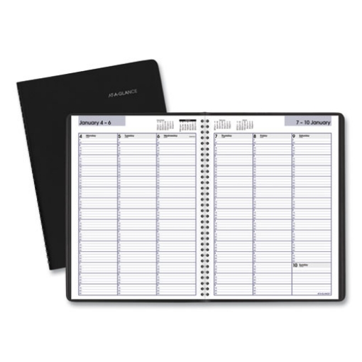 Picture of DayMinder Weekly Appointment Book, Vertical-Column Format, 11 x 8, Black Cover, 12-Month (Jan to Dec): 2024