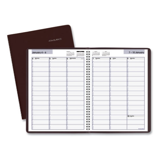 Picture of DayMinder Weekly Appointment Book, Vertical-Column Format, 11 x 8, Burgundy Cover, 12-Month (Jan to Dec): 2024