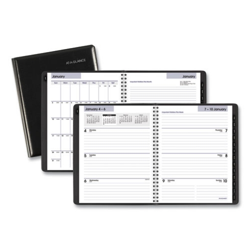 Picture of DayMinder Executive Weekly/Monthly Refillable Planner, 8.75 x 7, Black Cover, 12-Month (Jan to Dec): 2024