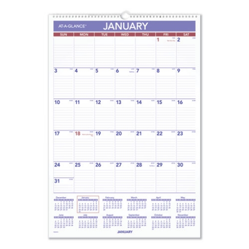 Picture of Erasable Wall Calendar, 15.5 x 22.75, White Sheets, 12-Month (Jan to Dec): 2024