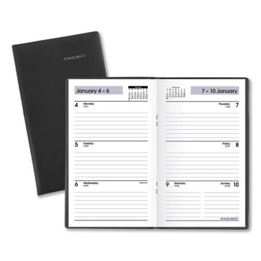 Picture of DayMinder Weekly Pocket Planner, 6 x 3.5, Black Cover, 12-Month (Jan to Dec): 2024