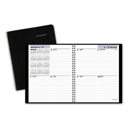 Picture of DayMinder Open-Schedule Weekly Appointment Book, 8.75 x 7, Black Cover, 12-Month (Jan to Dec): 2024