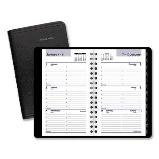 Picture of DayMinder Weekly Pocket Appointment Book with Telephone/Address Section, 6 x 3.5, Black Cover, 12-Month (Jan to Dec): 2024