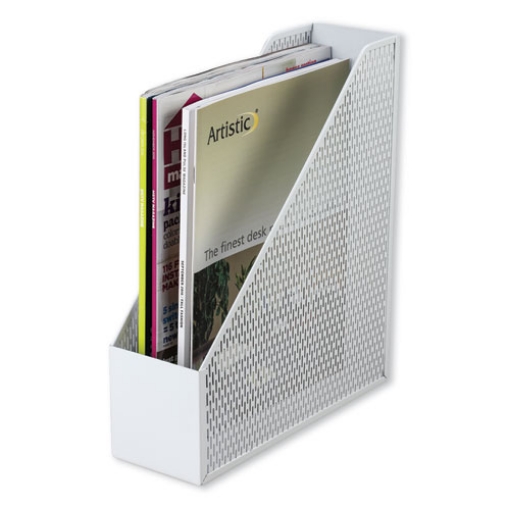 Picture of Urban Collection Punched Metal Magazine File, 3.5 x 10 x 11.5, White