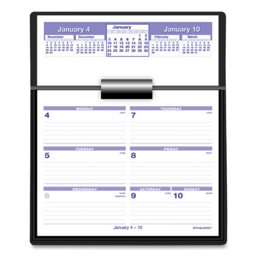 Picture of Flip-A-Week Desk Calendar and Base, 7 x 5.5, White Sheets, 12-Month (Jan to Dec): 2024