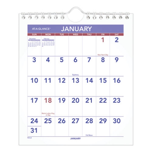 Picture of Mini Monthly Wall Calendar with Fold-Out Easel, 7 x 8, White Sheets, 12-Month (Jan to Dec): 2024