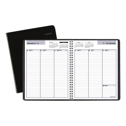 Picture of DayMinder Weekly Planner, Vertical-Column Format, 8.75 x 7, Black Cover, 12-Month (Jan to Dec): 2024