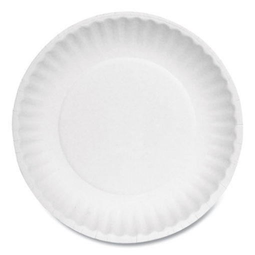 Picture of Paper Plates, 6" dia, White, 1,000/Carton