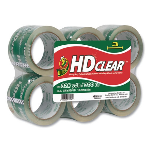 Picture of Heavy-Duty Carton Packaging Tape, 3" Core, 3" X 54.6 Yds, Clear, 6/pack