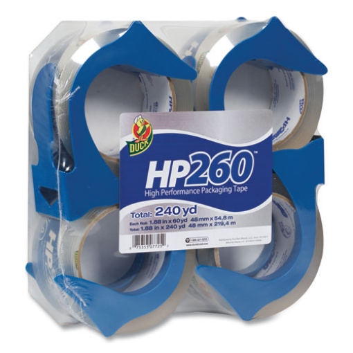 Picture of HP260 Packaging Tape With Dispenser, 3" Core, 1.88" X 60 Yds, Clear, 4/pack