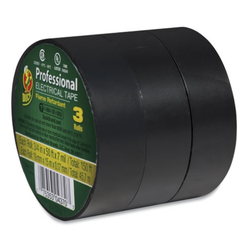 Picture of Pro Electrical Tape, 1" Core, 0.75" X 50 Ft, Black, 3/pack