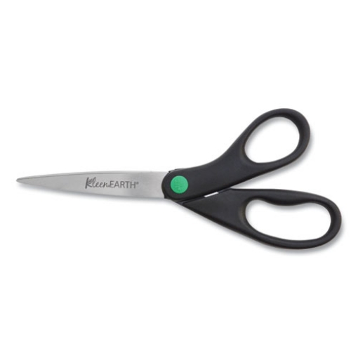 Picture of Kleenearth Scissors, 8" Long, 3.25" Cut Length, Black Straight Handles, 2/pack