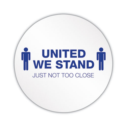 Picture of Personal Spacing Discs, United We Stand, 20" Dia, White/blue, 6/pack