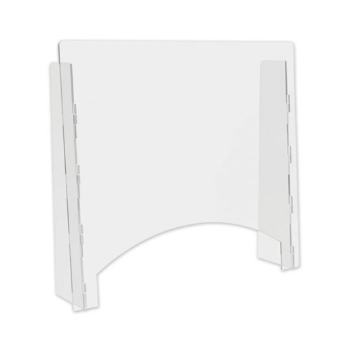 Picture of Counter Top Barrier With Pass Thru, 27" X 6" X 23.75", Polycarbonate, Clear, 2/carton