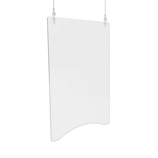 Picture of Hanging Barrier, 23.75" X 35.75", Acrylic, Clear, 2/carton