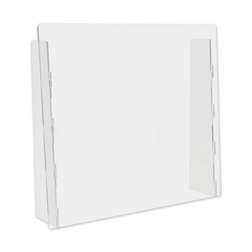 Picture of Counter Top Barrier With Full Shield, 27" X 6" X 23.75", Acrylic, Clear, 2/carton