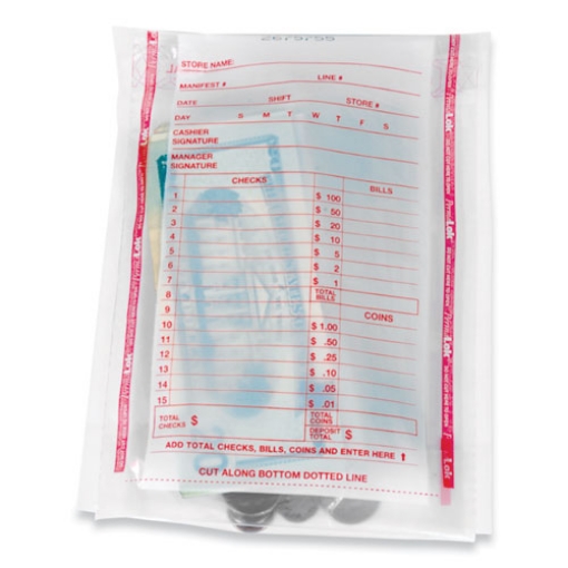 Picture of Deposit Bag, Plastic, 5.75 X 8.75 X 3, Clear, 1,000/carton