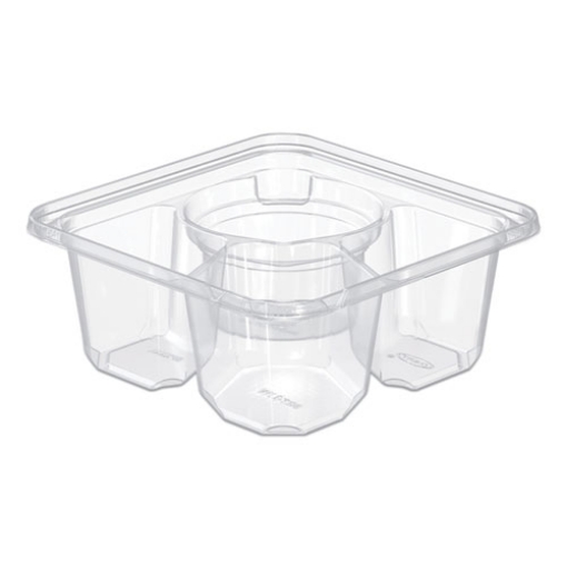 Picture of TamperGuard Snack Boxes, 3-Compartment, 6.3 x 6.3 x 2.6, Clear, Plastic, 300/Carton