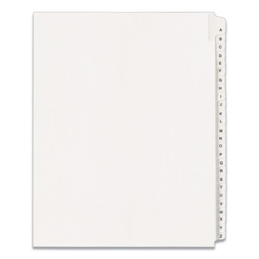 Picture of Preprinted Legal Exhibit Side Tab Index Dividers, Allstate Style, 26-Tab, A To Z, 11 X 8.5, White, 1 Set, (1700)