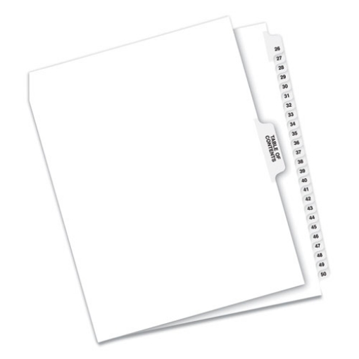 Picture of Preprinted Legal Exhibit Side Tab Index Dividers, Avery Style, 26-Tab, 26 To 50, 11 X 8.5, White, 1 Set