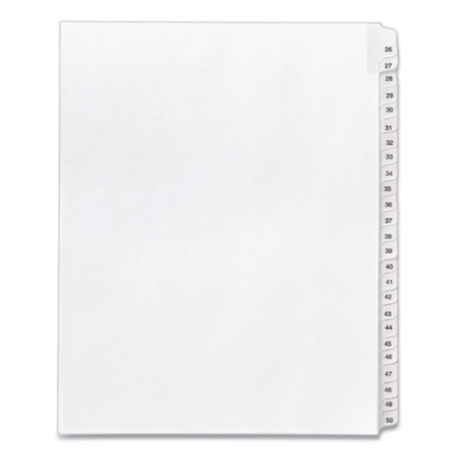 Picture of Preprinted Legal Exhibit Side Tab Index Dividers, Allstate Style, 25-Tab, 26 To 50, 11 X 8.5, White, 1 Set, (1702)