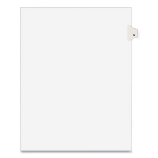 Picture of Preprinted Legal Exhibit Side Tab Index Dividers, Avery Style, 26-Tab, D, 11 X 8.5, White, 25/pack, (1404)