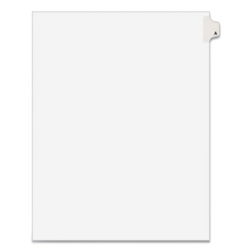 Picture of Preprinted Legal Exhibit Side Tab Index Dividers, Avery Style, 26-Tab, A, 11 X 8.5, White, 25/pack, (1401)