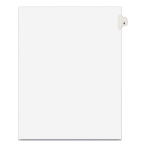 Picture of Preprinted Legal Exhibit Side Tab Index Dividers, Avery Style, 26-Tab, B, 11 X 8.5, White, 25/pack, (1402)