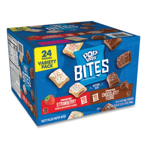 Picture of Pop Tarts Bites Variety Pack, Chocolate; Strawberry, 1.4 Oz Pouch, 24/carton