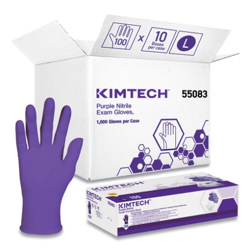 Picture of PURPLE NITRILE Exam Gloves, 242 mm Length, Large, Purple, 1,000/Carton