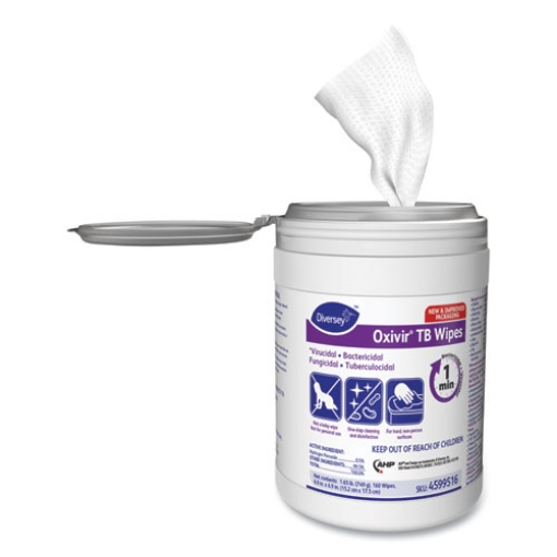 Picture of Oxivir TB Disinfectant Wipes, 7 x 6, White, 160/Canister, 12 Canisters/Carton